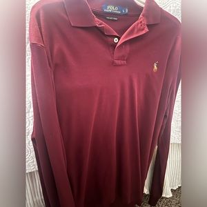 Iron red polo long sleeve shirt